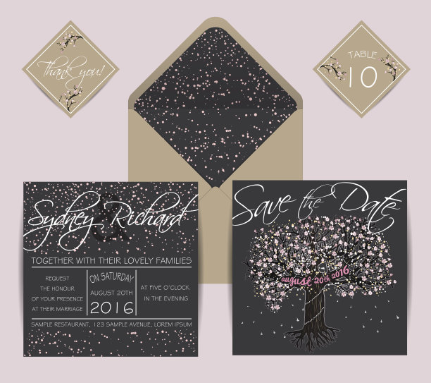 美丽的婚礼与信封图片下载