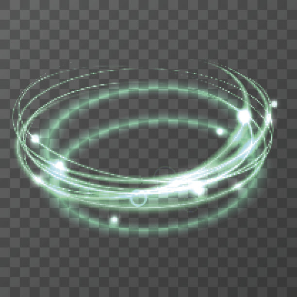 矢量魔术蓝色圆。灼热的火环痕迹。图片下载