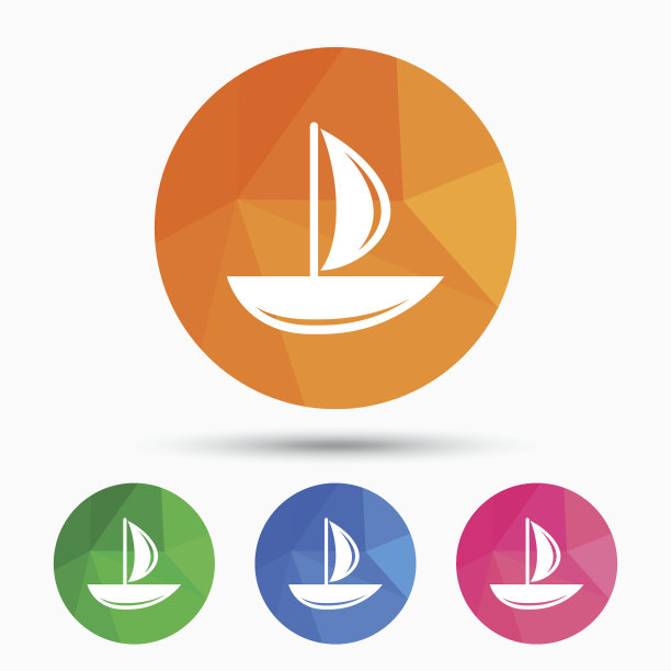 帆船图标。船的迹象。图片下载