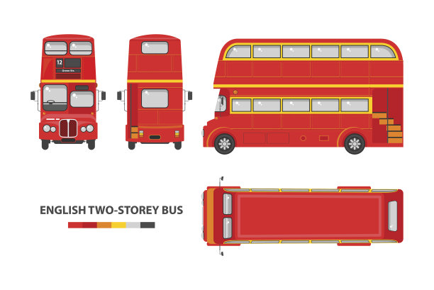 英国红色双层巴士图片下载