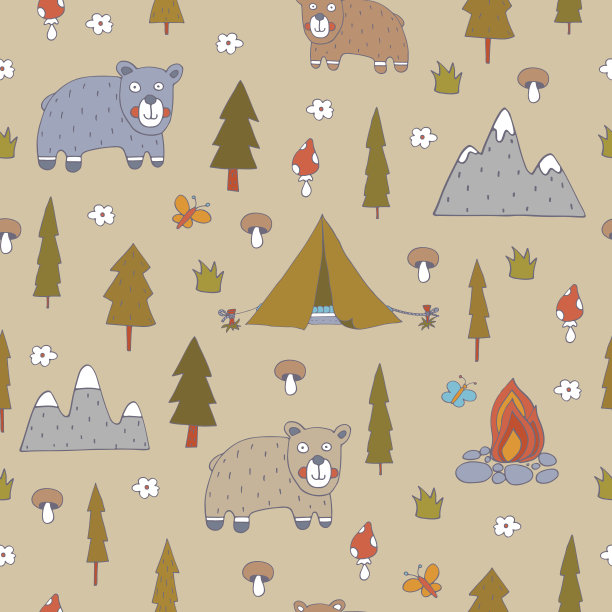 熊的无缝模式图片下载