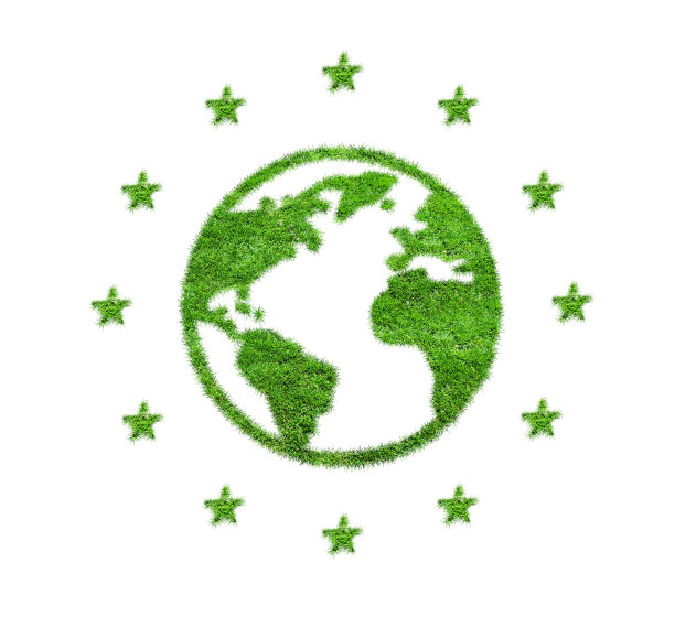 抽象绿草地球和星星图片下载