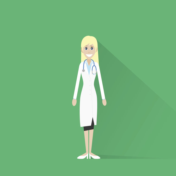 医生女人人图标平面矢量图片下载