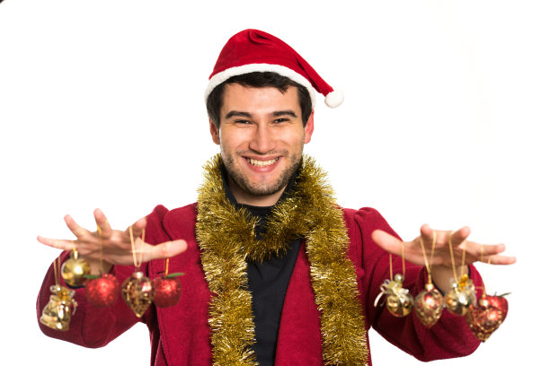 年轻快乐的圣诞老人图片下载