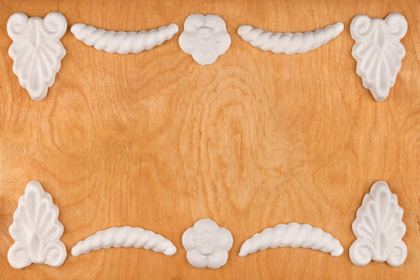 豪华框架由白色灰泥石膏素材图片