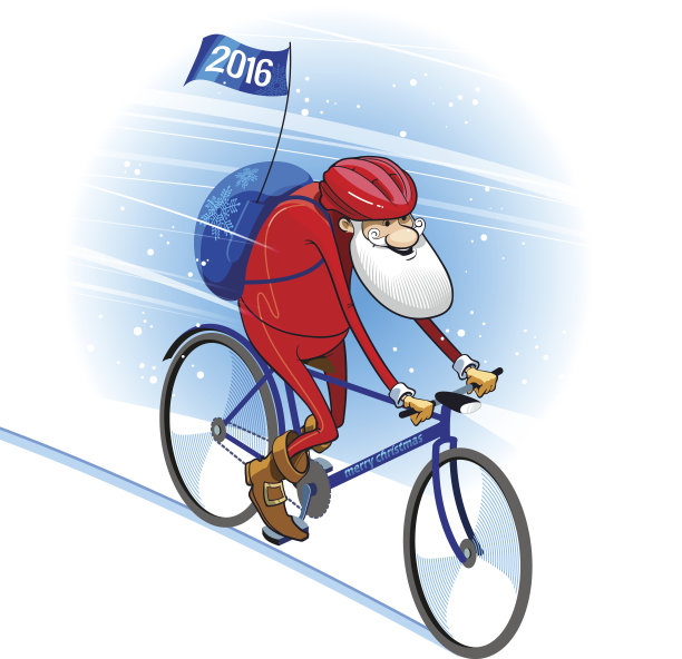 圣诞老人骑自行车图片下载