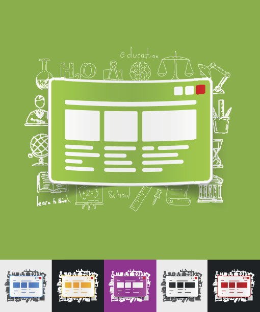 界面纸贴纸与手绘元素图片下载