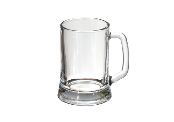 空啤酒杯孤立在白色背景图片下载