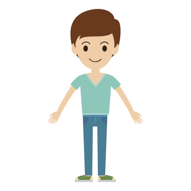 美丽的向量卡通时尚男孩。图片下载