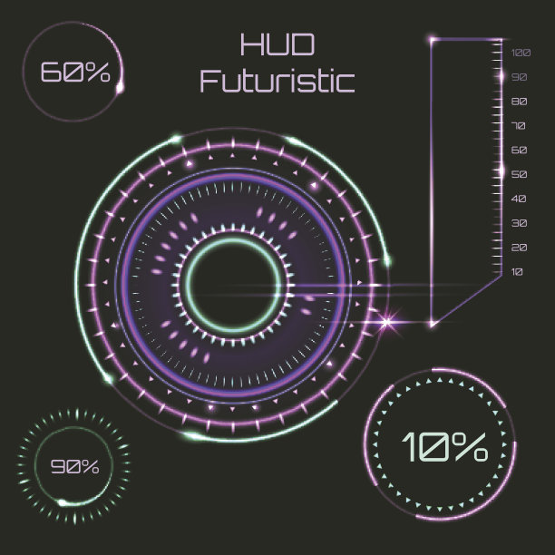 未来的图形用户界面。抽象未来的用户界面HUD。图片下载