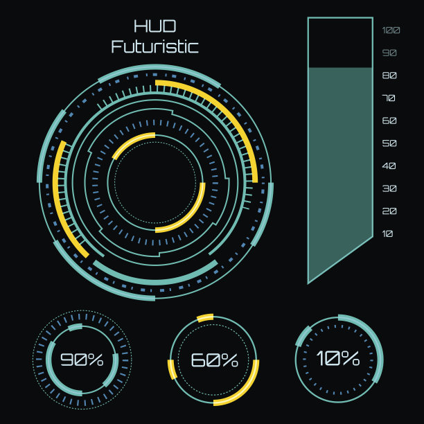 未来的图形用户界面。抽象未来的用户界面HUD。图片下载
