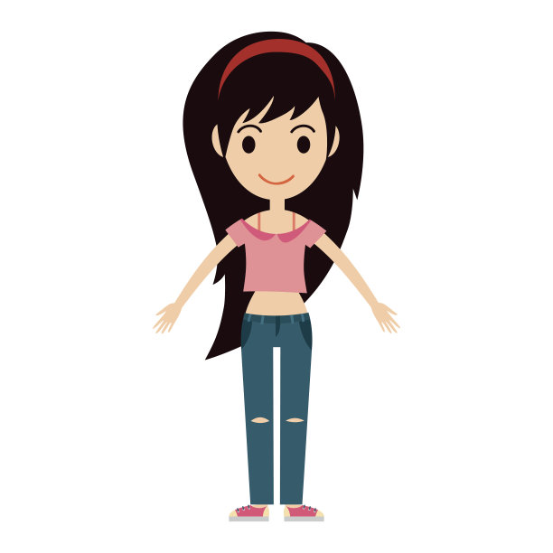 美丽的向量卡通时尚女孩。图片下载