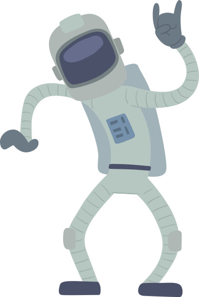 可爱的宇航员在太空，工作和娱乐。图片下载
