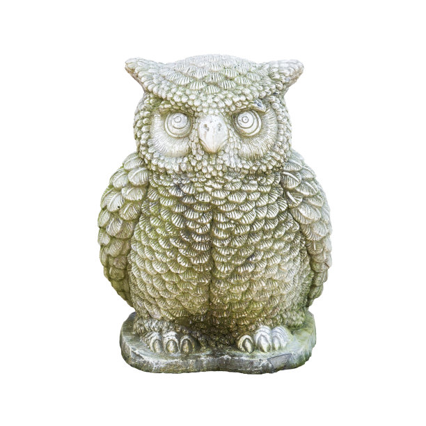 白色的猫头鹰雕像图片下载