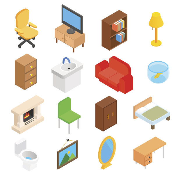 客厅家具等距图片下载