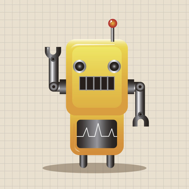 机器人卡通主题元素向量，eps图片下载