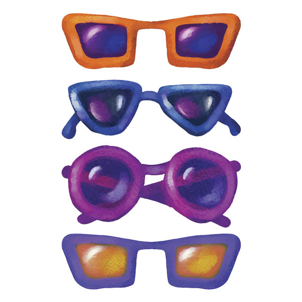 水彩太阳镜图片下载