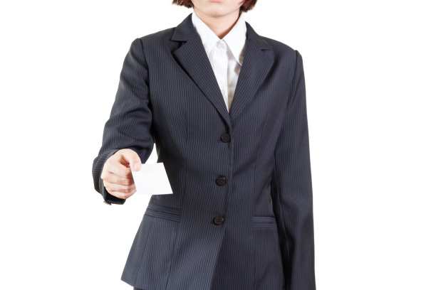 拿着名片的女商人图片下载