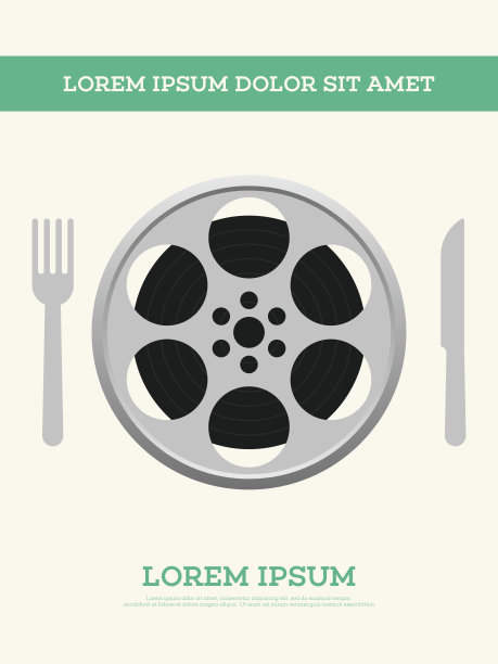 电影胶片卷轴和幻灯片复古海报矢量插图图片下载
