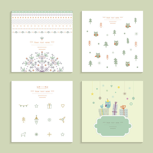 圣诞及新年贺卡收藏。图片下载