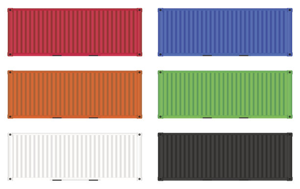 彩色集装箱矢量图片下载