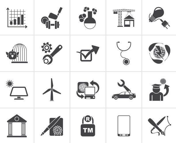 黑色互联网和门户网站图标图片下载