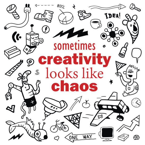 涂鸦语录:“有时候创造力看起来就像混乱”图片下载