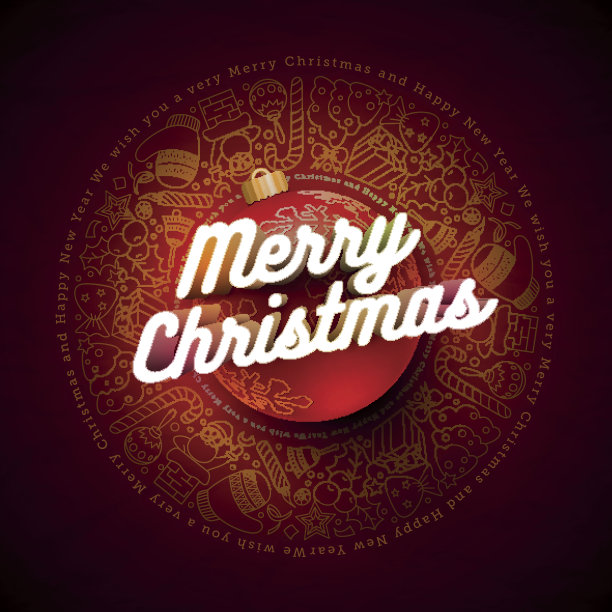 圣诞和新年贺卡设计模板图片下载