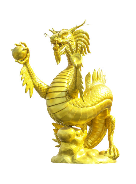 金色龙雕像图片下载
