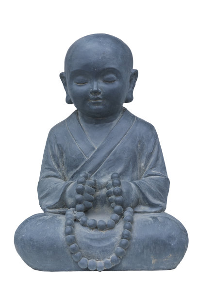 中国古代和尚的塑像孤立图片下载