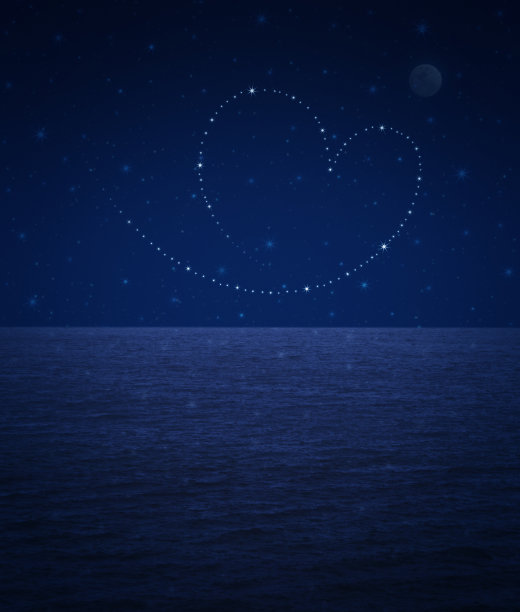 爱的心来自美丽的星星在幻想的天空和月亮上图片下载