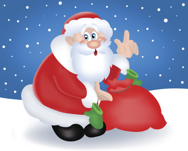 带着一袋礼物的圣诞老人图片下载