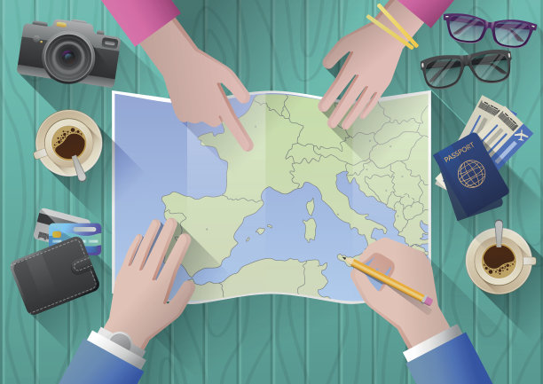 计划去欧洲旅行。年轻夫妇冒险图片下载