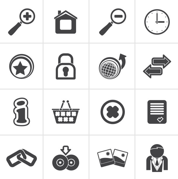 黑色网站和互联网图标图片下载