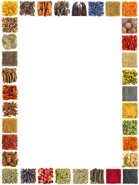 由香料制成的大垂直框架图片下载