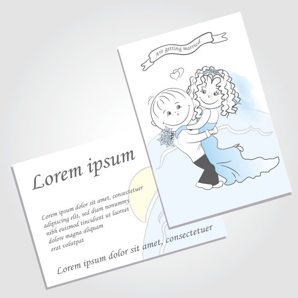 相爱的情侣，背景，婚礼邀请，矢量。图片下载