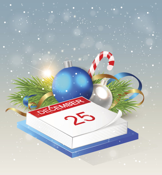 日历和蓝色装饰图片下载