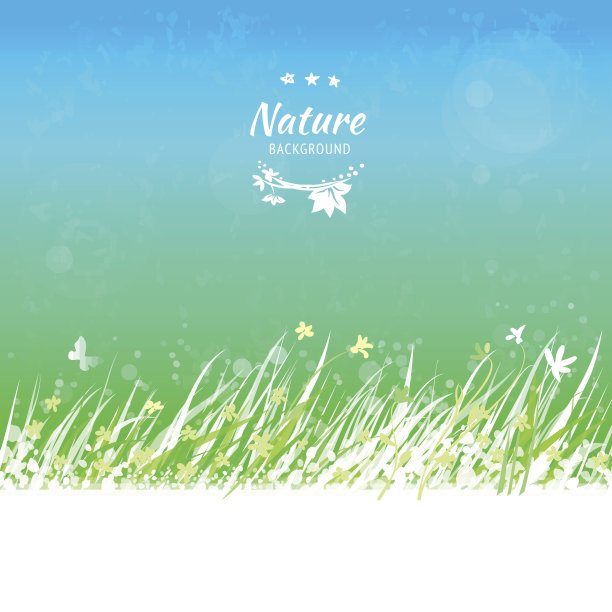 春天的天空用小草为你画框图片下载