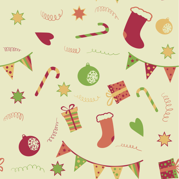 圣诞快乐无缝背景图片下载