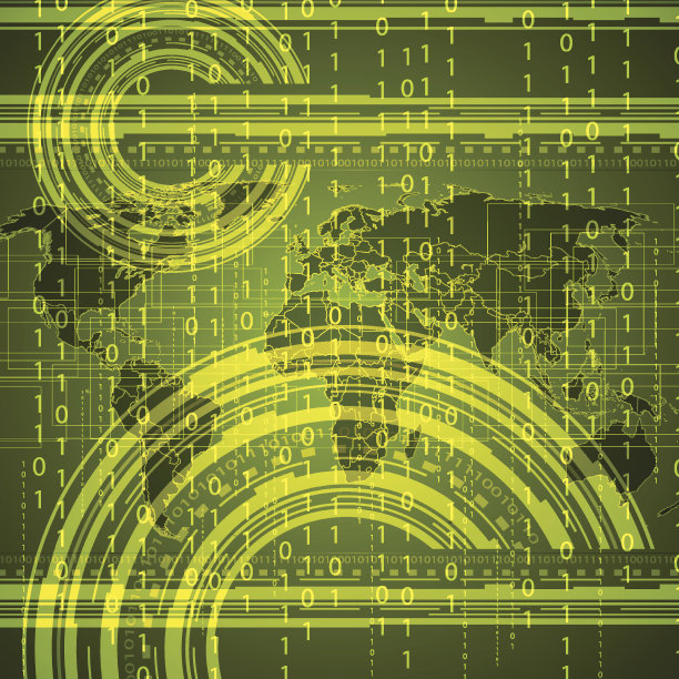 摘要科技二元绿色全球背景素材图片