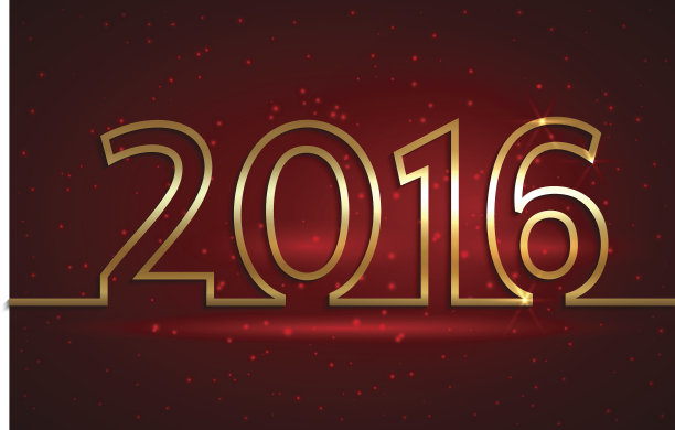 矢量插画的2016年新年迎新红广告牌图片下载
