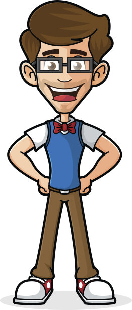 摆姿势微笑的书呆子图片下载