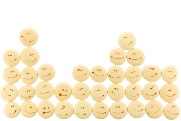 海绵滴饼干上的笑脸图片下载