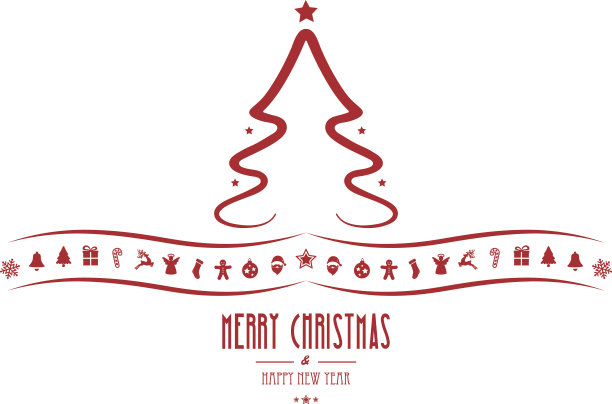 圣诞树装饰元素孤立的背景图片下载