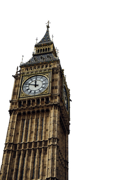 白色背景上孤立的大本钟图片下载