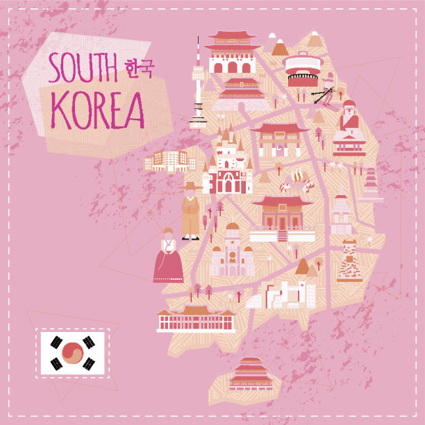 韩国旅游地图图片下载