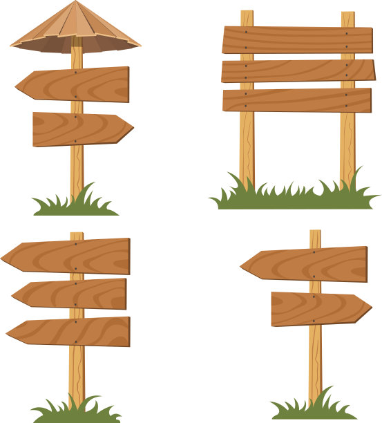 矢量木标志集图片下载