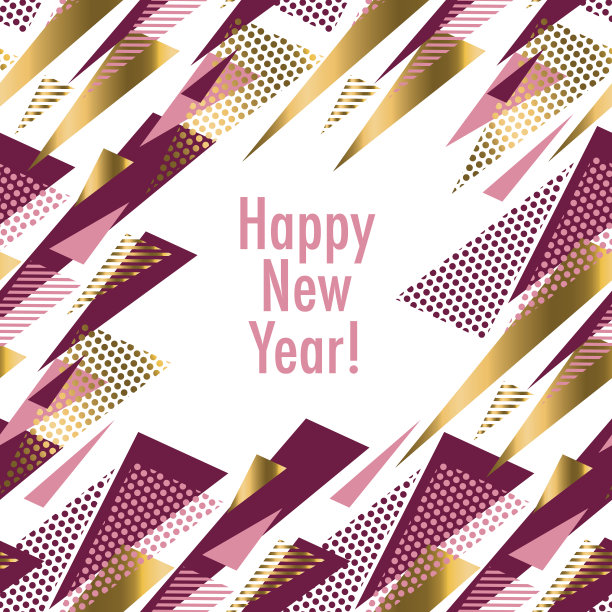 三角形红色和金色豪华图案的贺卡。图片下载