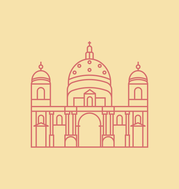 柏林大教堂实体矢量插图图片下载