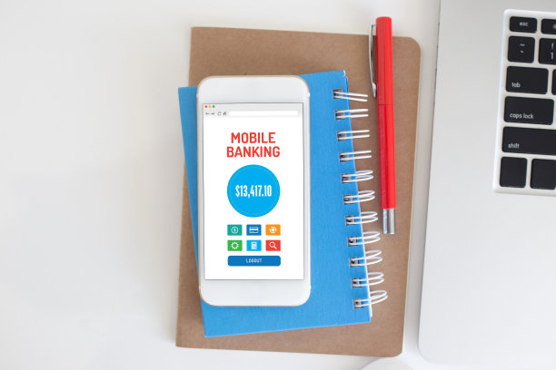 屏幕上有手机银行应用程序的智能手机图片下载